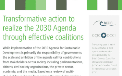 LAUNCH OF NEW WORKING PAPER ON COALITIONS AND AGENDA 2030