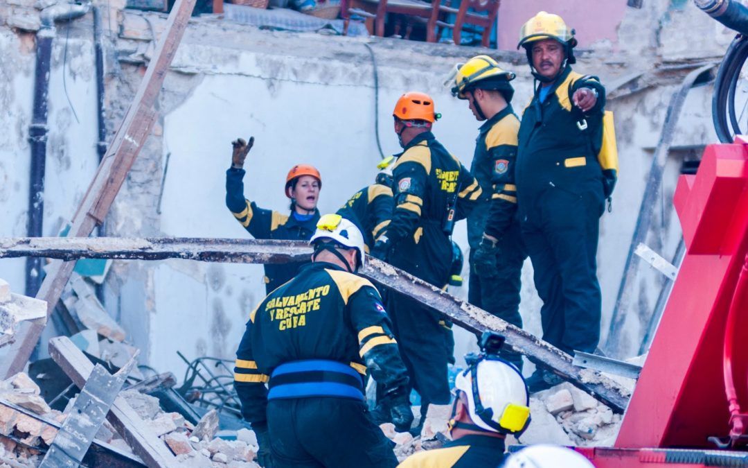 Rescue mission after a building collapse