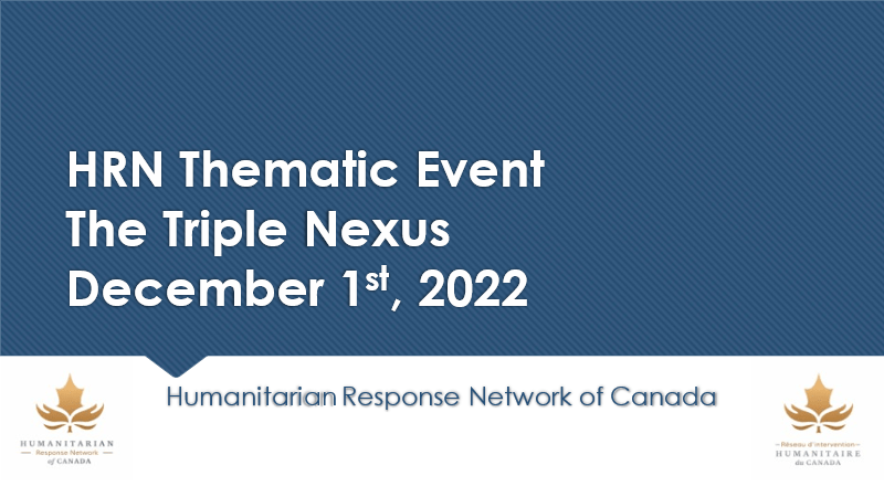 HRN Thematic Event – Triple Nexus
