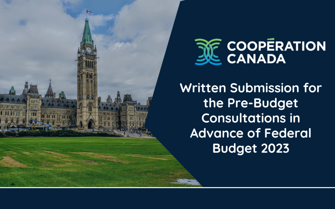 Written Submission for the Pre-Budget Consultations in Advance of Federal Budget 2023