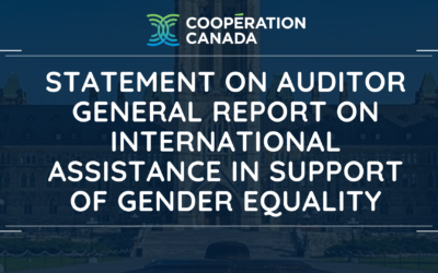 Cooperation Canada Statement on Auditor General of Canada Report on International Assistance in Support of Gender Equality