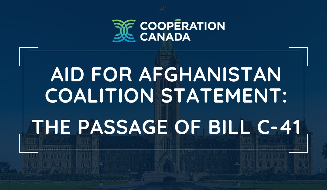 Aid for Afghanistan Coalition Statement