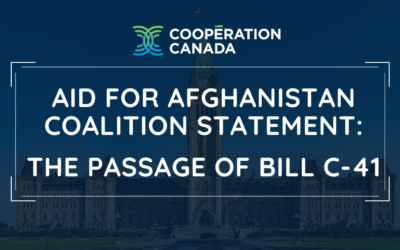 Aid for Afghanistan Coalition Statement: The Passage of Bill C-41, An Act to Amend the Criminal Code and to Make Consequential Amendments to Other Acts