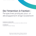 Couverture du guide « De l'intention à l'action : Perspectives pratiques pour un développement dirigé localement ».
