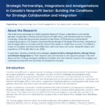 Strategic Partnerships, Integrations and Amalgamations in Canada’s Nonprofit Sector: Building the Conditions for Strategic Collaboration and Integration – First page of the brief